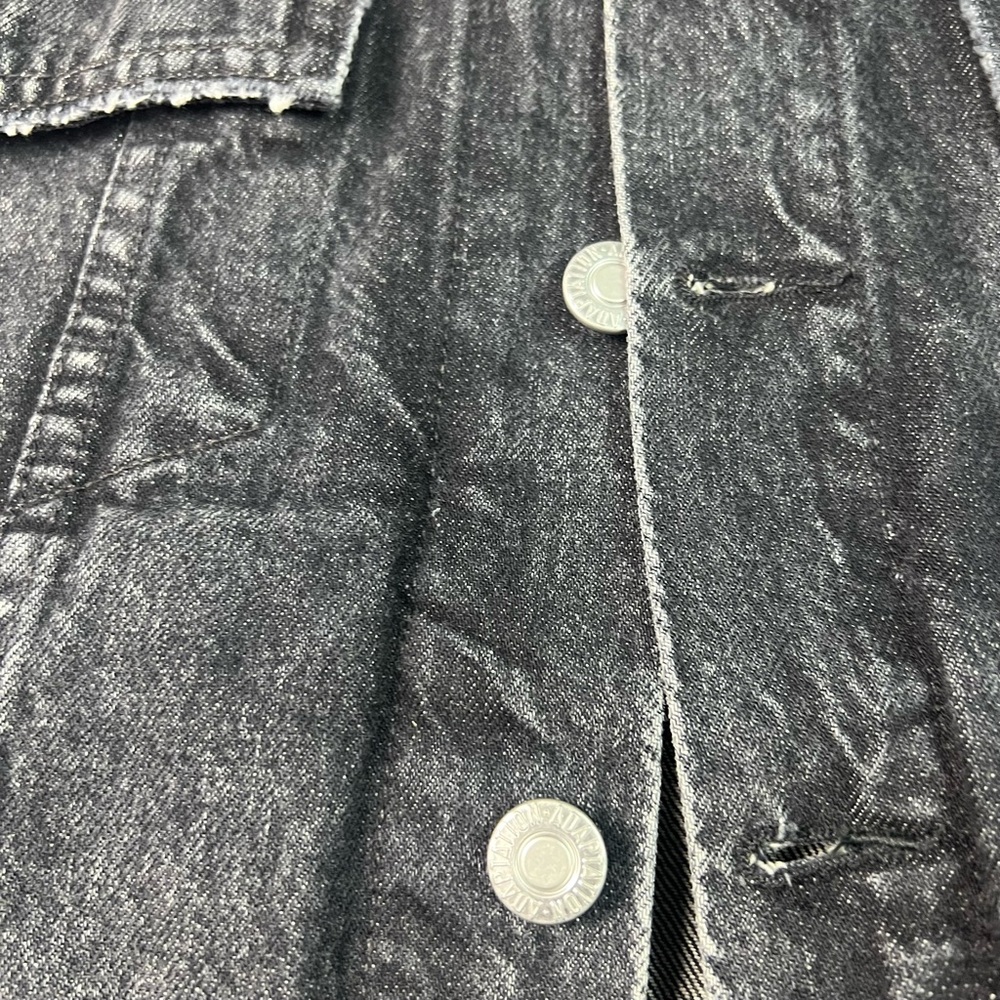 Adaptation Black Roxy Distressed Denim Jacket - Picture 8 of 16